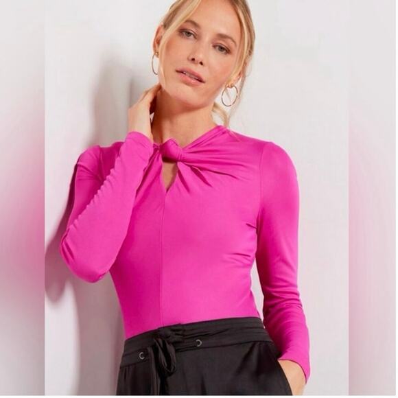 NWOT FARM Rio Long Sleeve Bodysuit in Pink SZ M - Picture 1 of 7